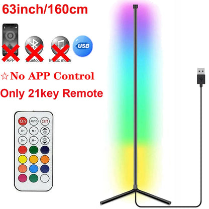 GlowVanta™ LumeRise – 160cm Smart RGB Corner Floor Lamp